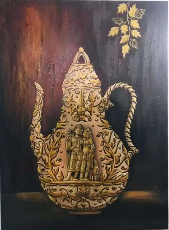 Antique Pot, Impressionism, Home decor, Wall decor, Vintage art, Artwork, Handpainted, Art, Painting, VistaPallette